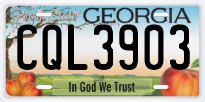 GA license plate CQL3903