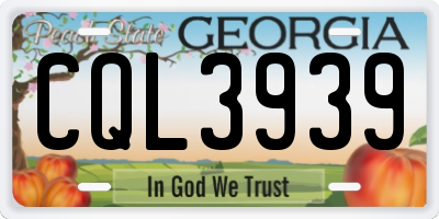 GA license plate CQL3939