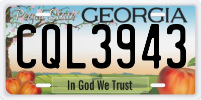 GA license plate CQL3943