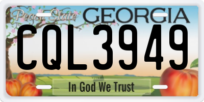 GA license plate CQL3949