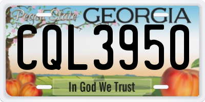 GA license plate CQL3950