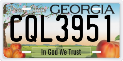 GA license plate CQL3951