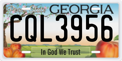 GA license plate CQL3956