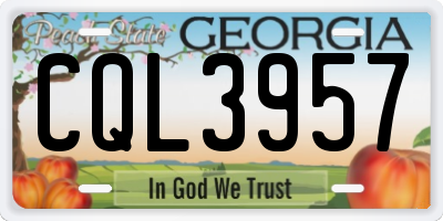 GA license plate CQL3957