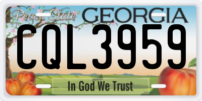 GA license plate CQL3959