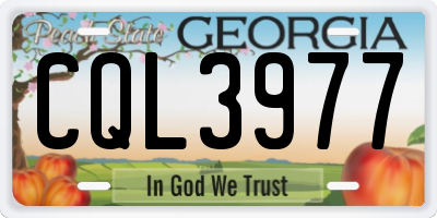 GA license plate CQL3977