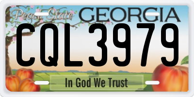 GA license plate CQL3979
