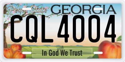 GA license plate CQL4004