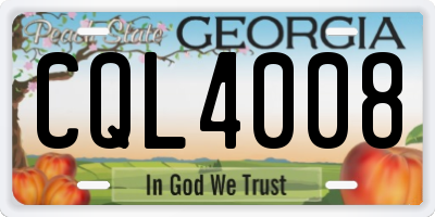 GA license plate CQL4008