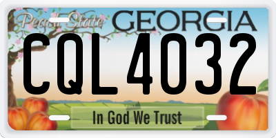 GA license plate CQL4032