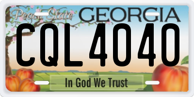 GA license plate CQL4040