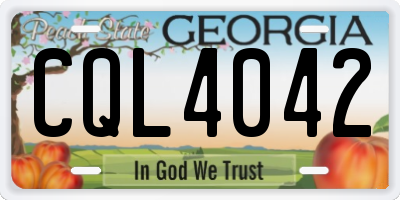 GA license plate CQL4042