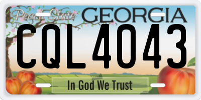 GA license plate CQL4043