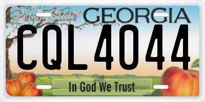 GA license plate CQL4044