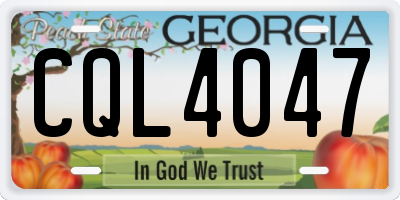 GA license plate CQL4047