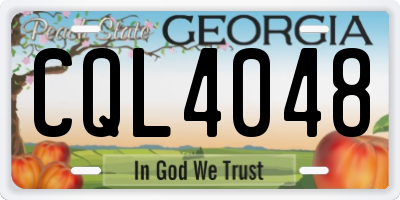 GA license plate CQL4048