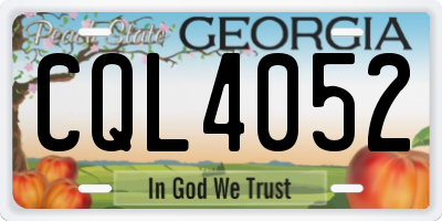 GA license plate CQL4052