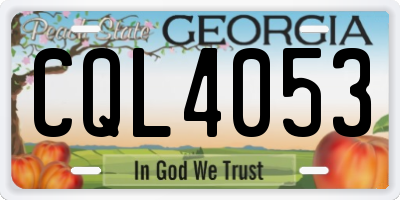 GA license plate CQL4053