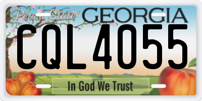 GA license plate CQL4055