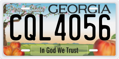 GA license plate CQL4056