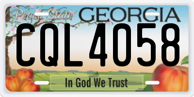 GA license plate CQL4058