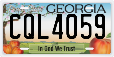 GA license plate CQL4059