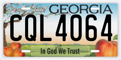 GA license plate CQL4064