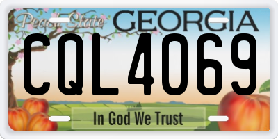 GA license plate CQL4069