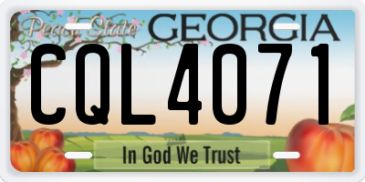 GA license plate CQL4071