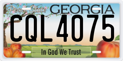 GA license plate CQL4075