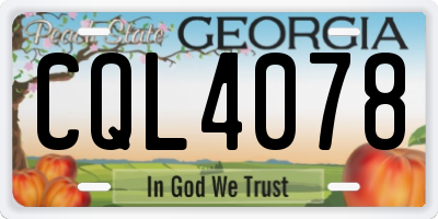 GA license plate CQL4078