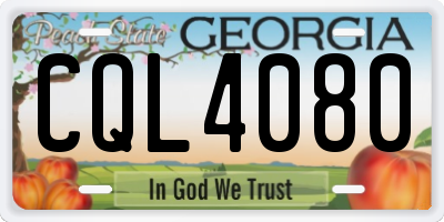 GA license plate CQL4080