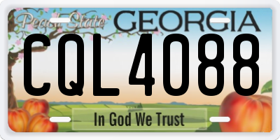 GA license plate CQL4088