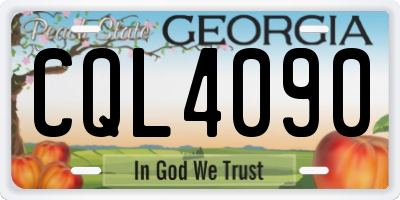 GA license plate CQL4090