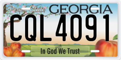 GA license plate CQL4091