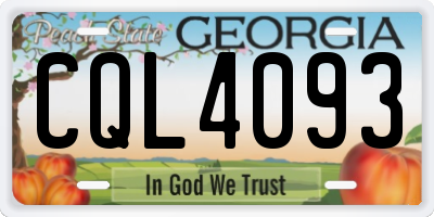 GA license plate CQL4093