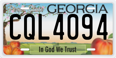 GA license plate CQL4094