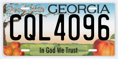 GA license plate CQL4096