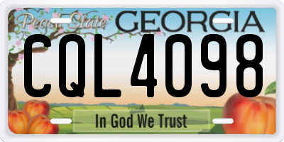 GA license plate CQL4098