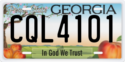 GA license plate CQL4101