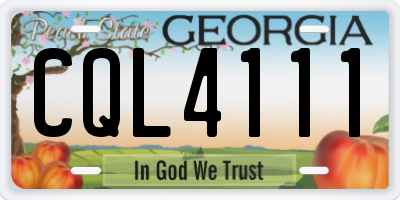 GA license plate CQL4111