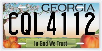 GA license plate CQL4112