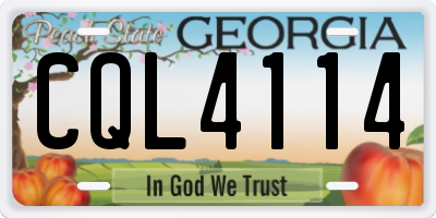 GA license plate CQL4114