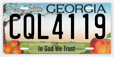 GA license plate CQL4119