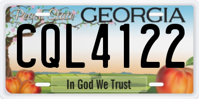 GA license plate CQL4122