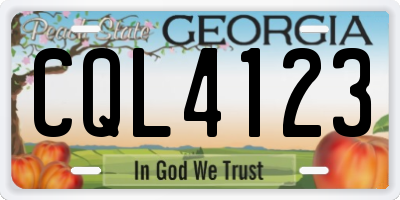GA license plate CQL4123