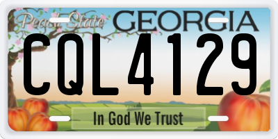 GA license plate CQL4129