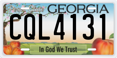 GA license plate CQL4131