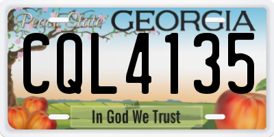 GA license plate CQL4135