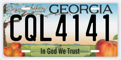 GA license plate CQL4141